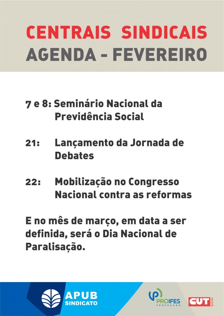 CARD AGENDA CENTRAIS SINDICAIS