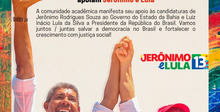 card apoio Lula e jERÔNIMO
