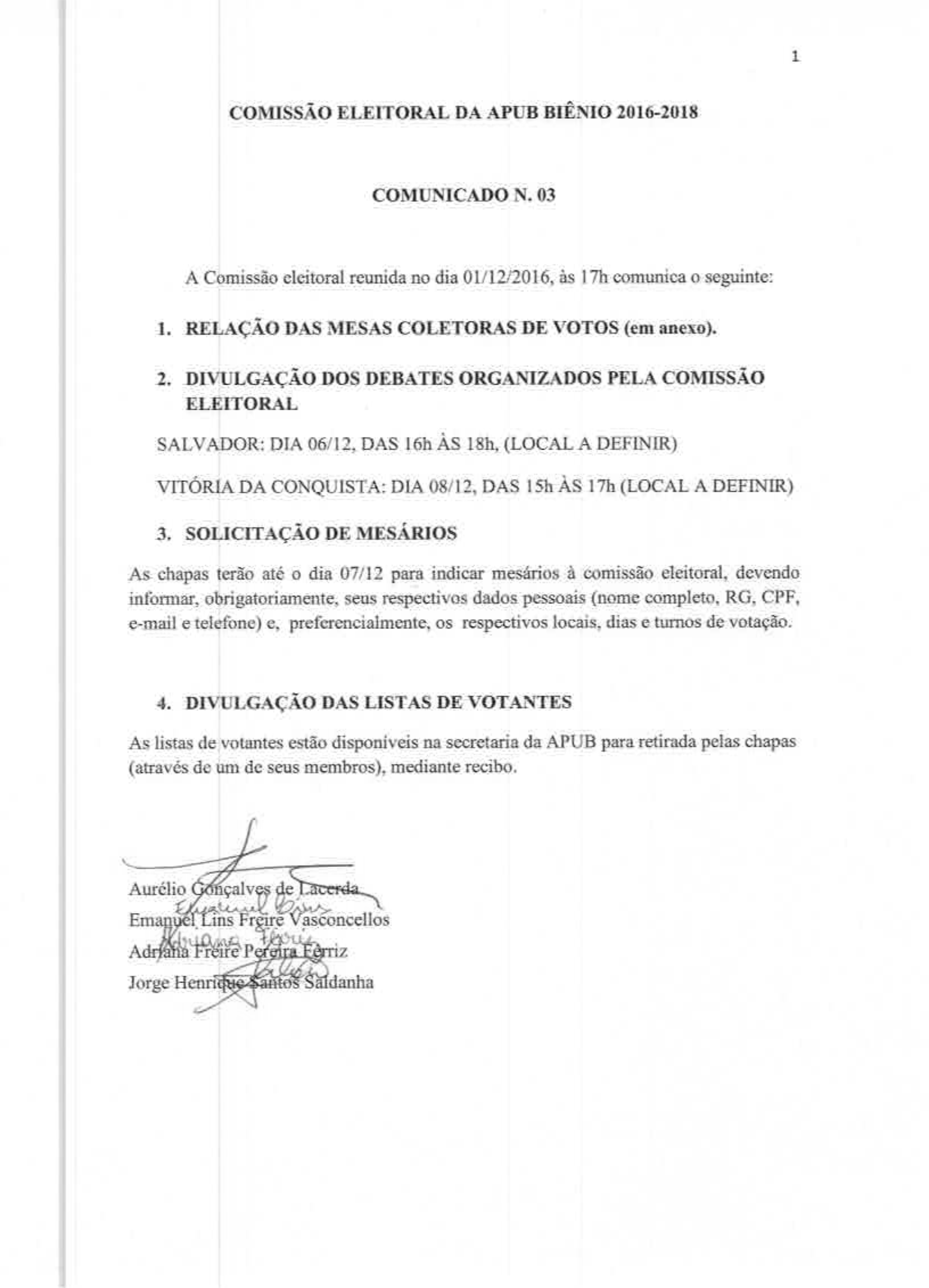 COMUNICADO 3 A